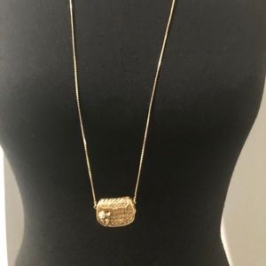 Vintage 1928 Long Gold Purse Necklace